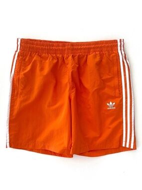 Adidas Originals 3-Stripes Swim Shorts in Orange Size XL